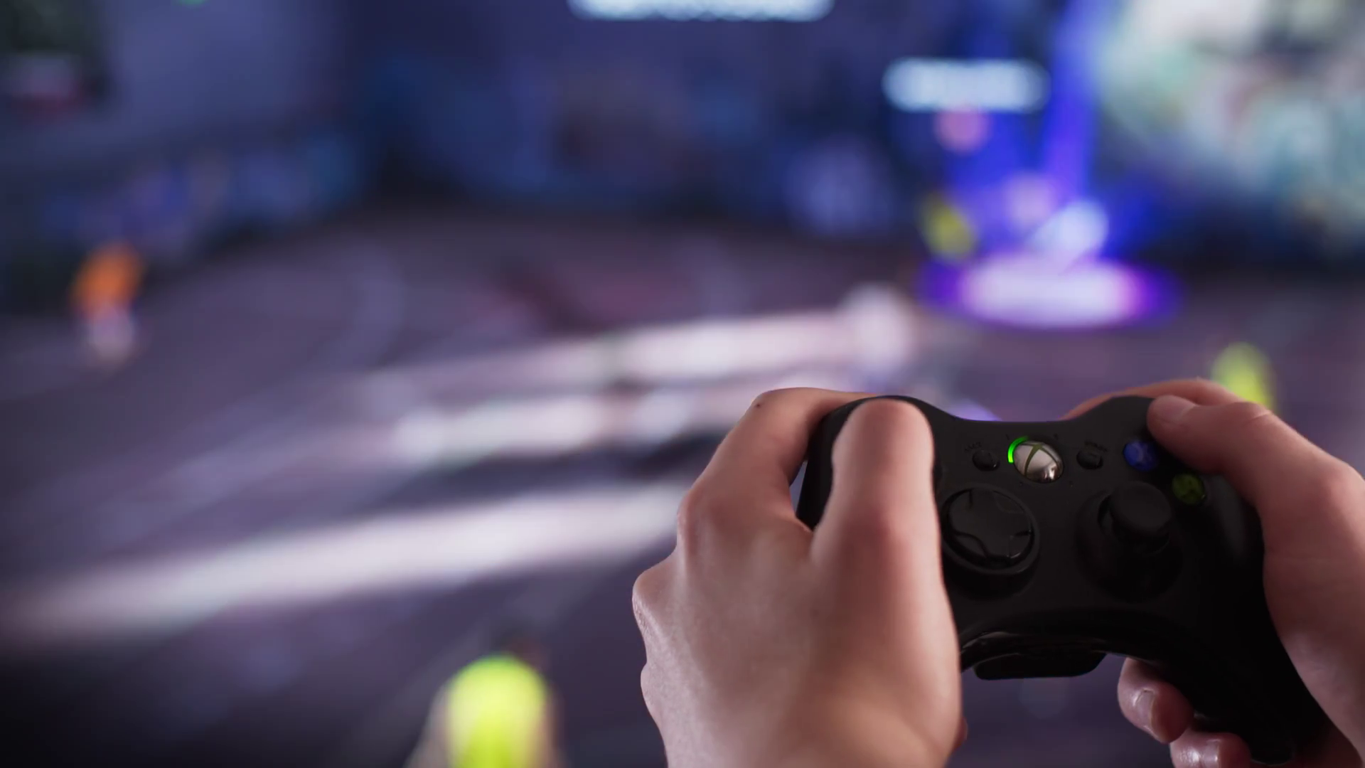 Gamer Playing Video Games With Controller Stock Footage SBV334174475