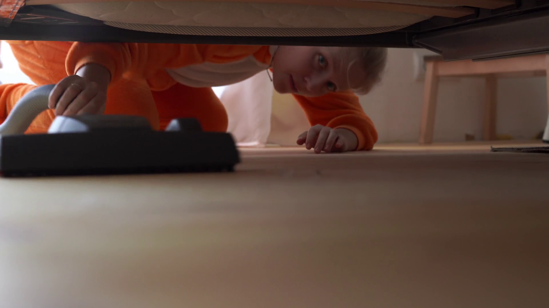 Woman Vacuuming Floor Under Bed In Bedroom Stock Footage SBV338363703 Storyblocks