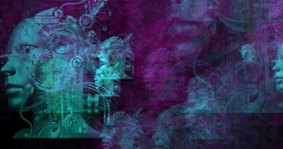 Digital animation of a ghostly and dreamlike scenery