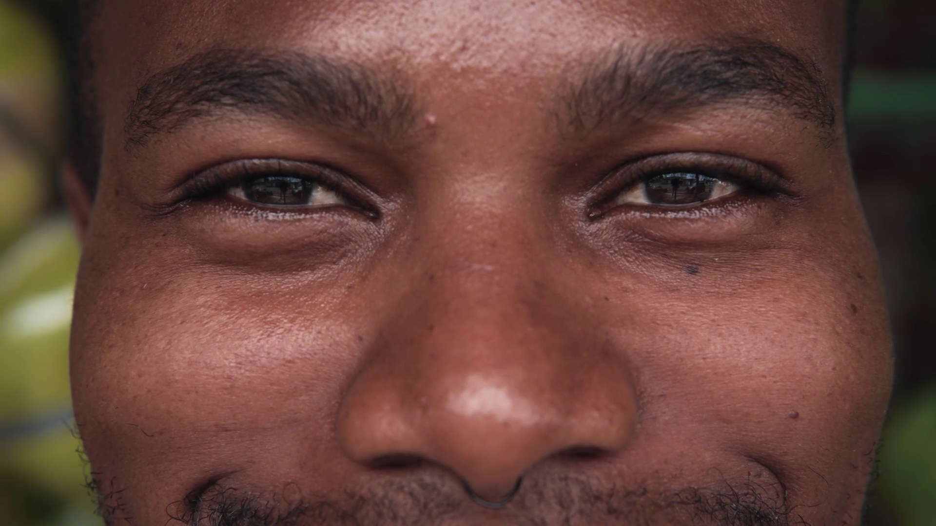 Portrait Of Black Man Face Happy Eyes Stock Footage SBV-352676949 ...