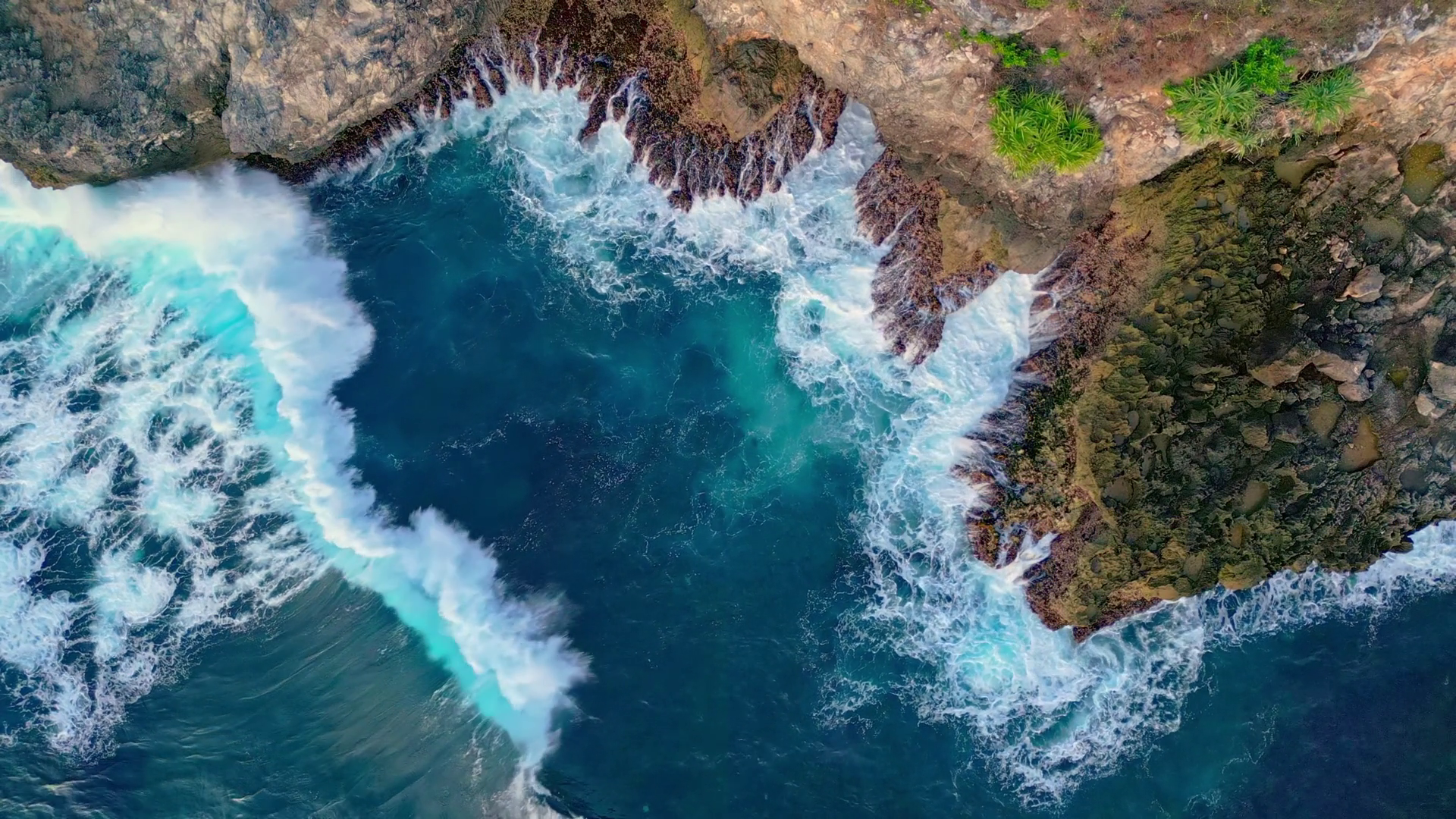 Sea Waves Breaking In Reefs Of Coast Stock Footage SBV-352007018 ...