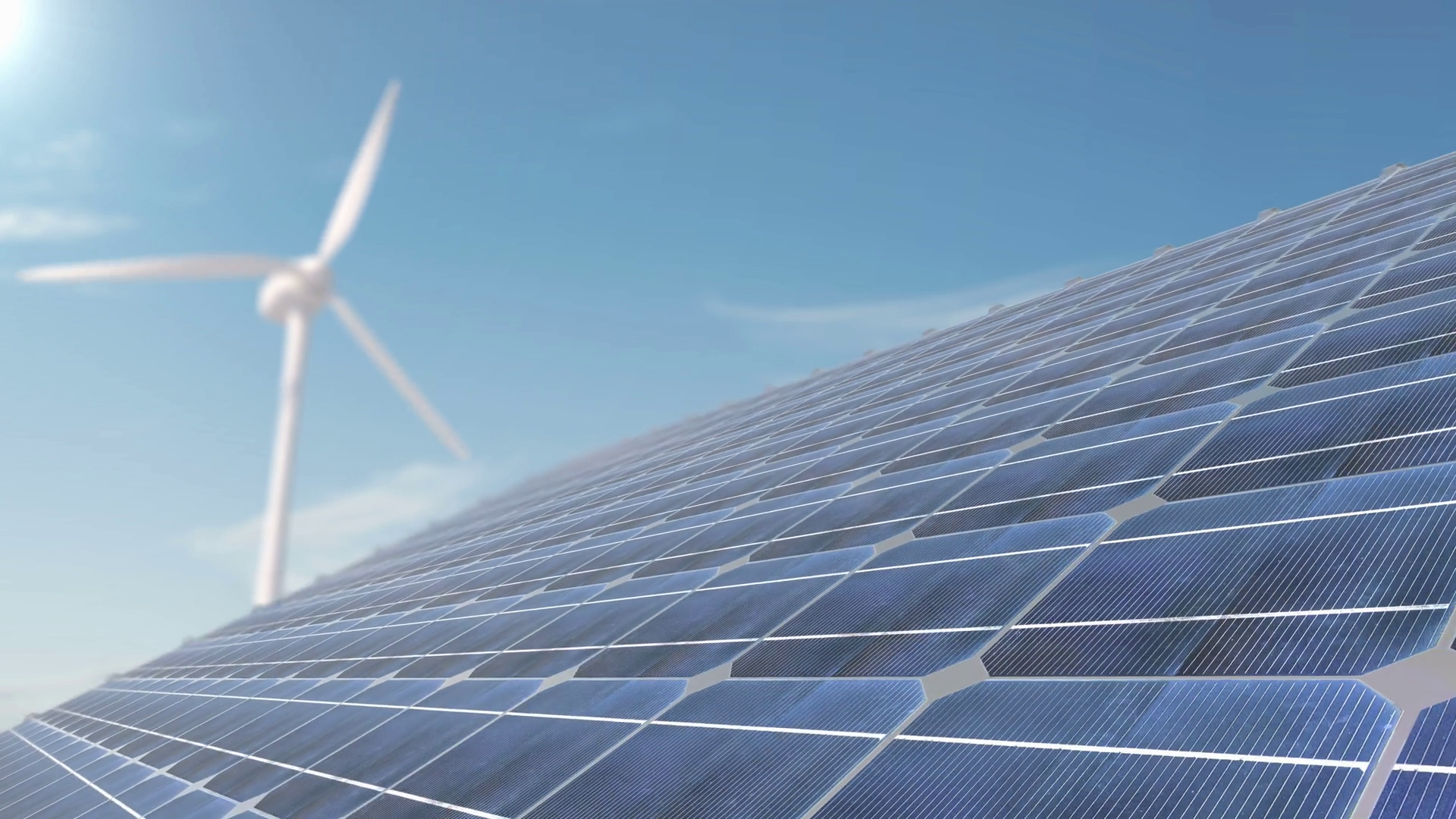 Solar Panels Wind Turbines Cell Panels Wind Stock Footage SBV-348639875 ...