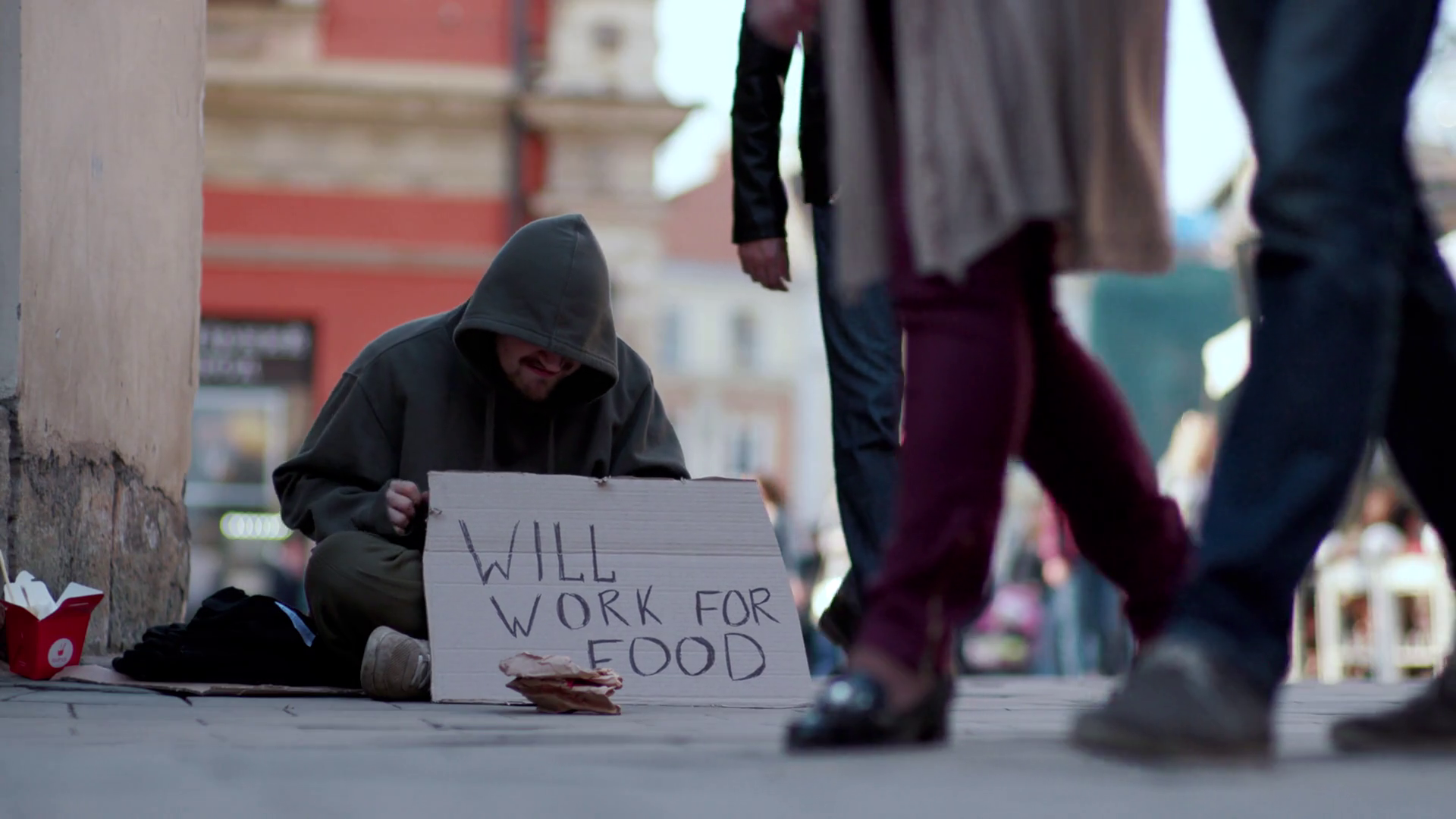 In Strikingly Poignant Scene Homeless Stock Footage SBV-351828631 ...