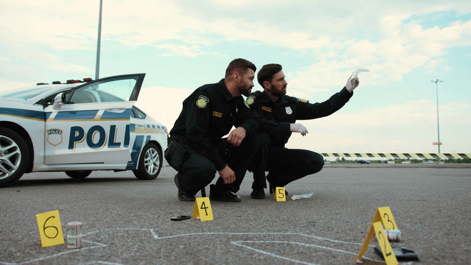 Two Police Officers Carefully Examine Stock Footage SBV-351839909 ...