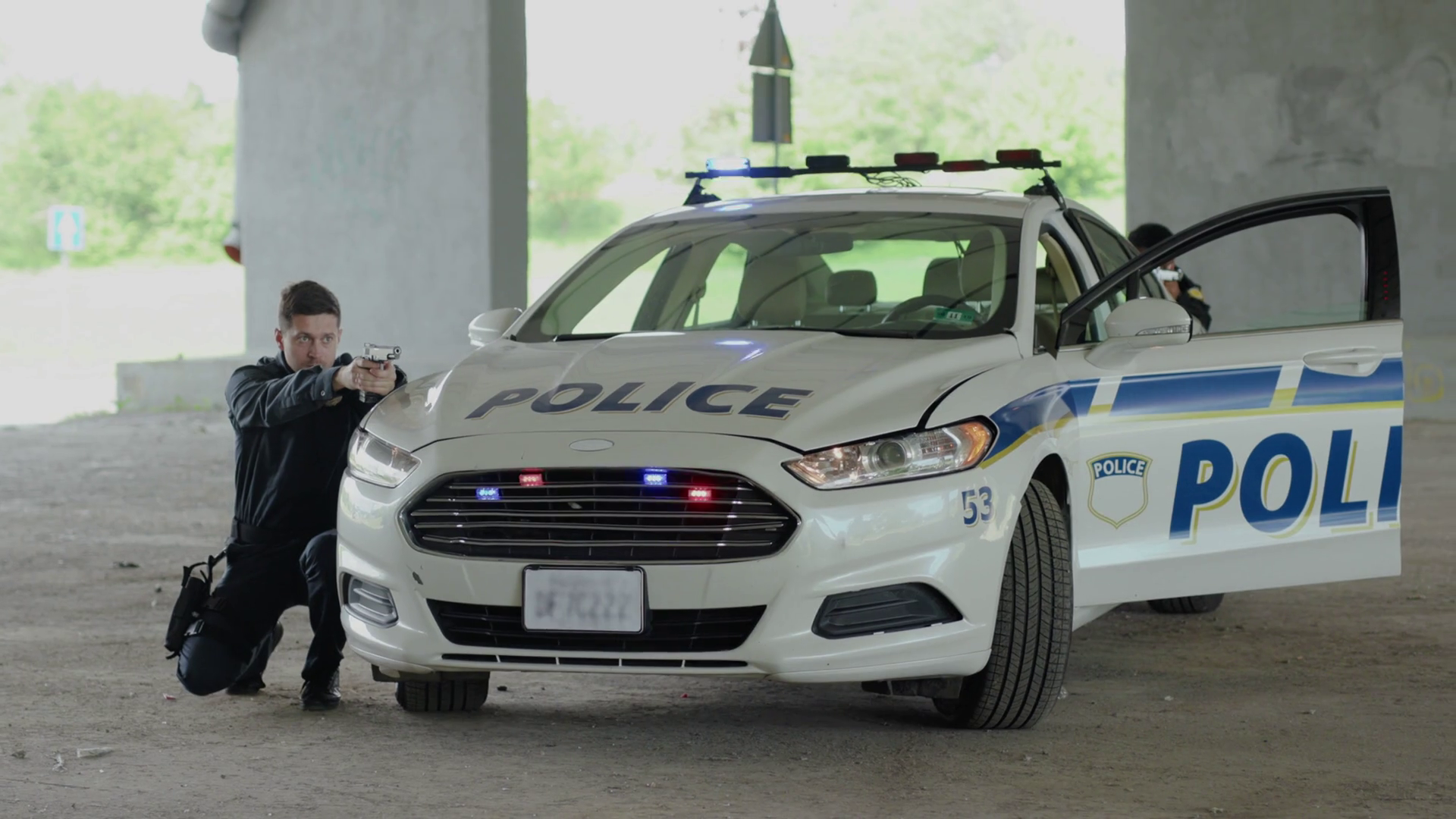Teamwork Two Policemen Leave Patrol Car Stock Footage SBV-351920518 ...