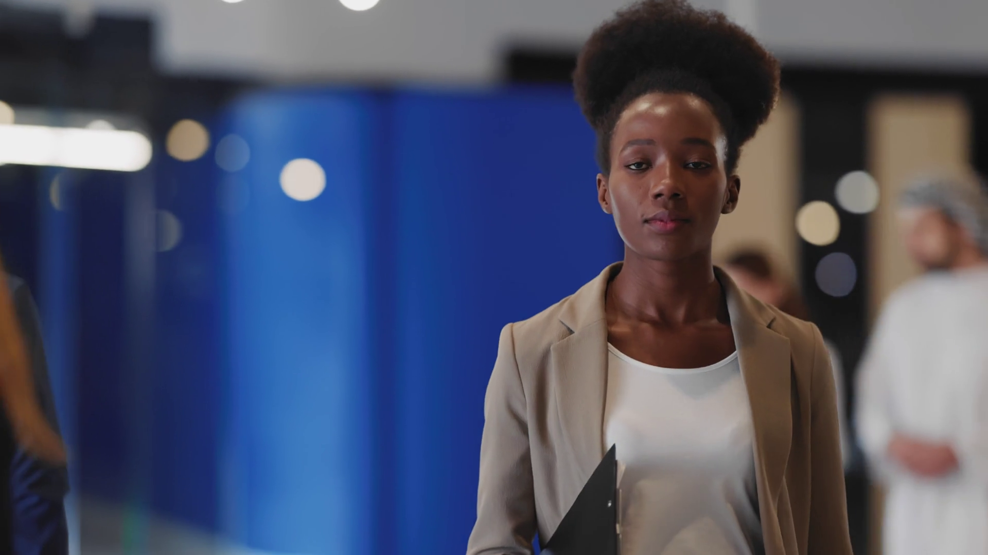 Afroamerican Young Corporate Woman Walking Stock Footage SBV351909575