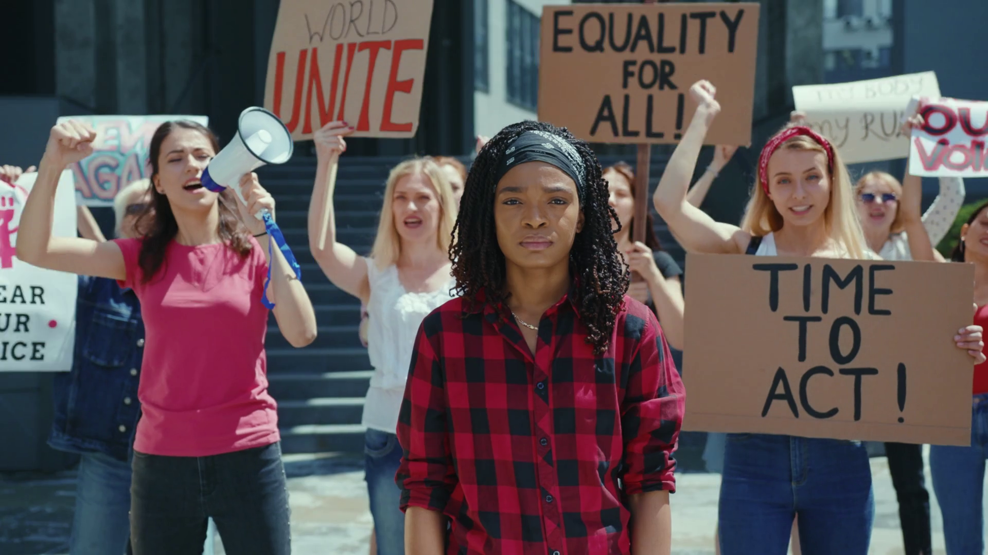 Empowering Protest Equality Solidarity Stock Footage SBV-351981590 ...