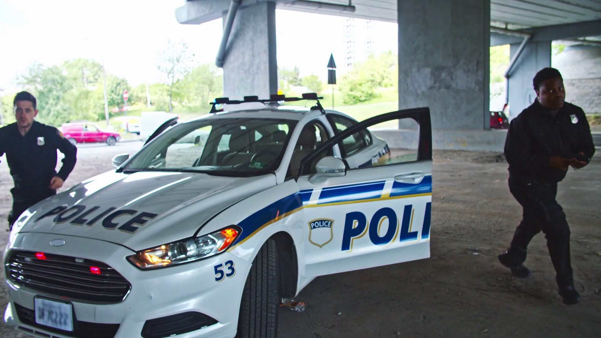 This Image Shows Police Car Operating In Stock Footage SBV-351981640 ...