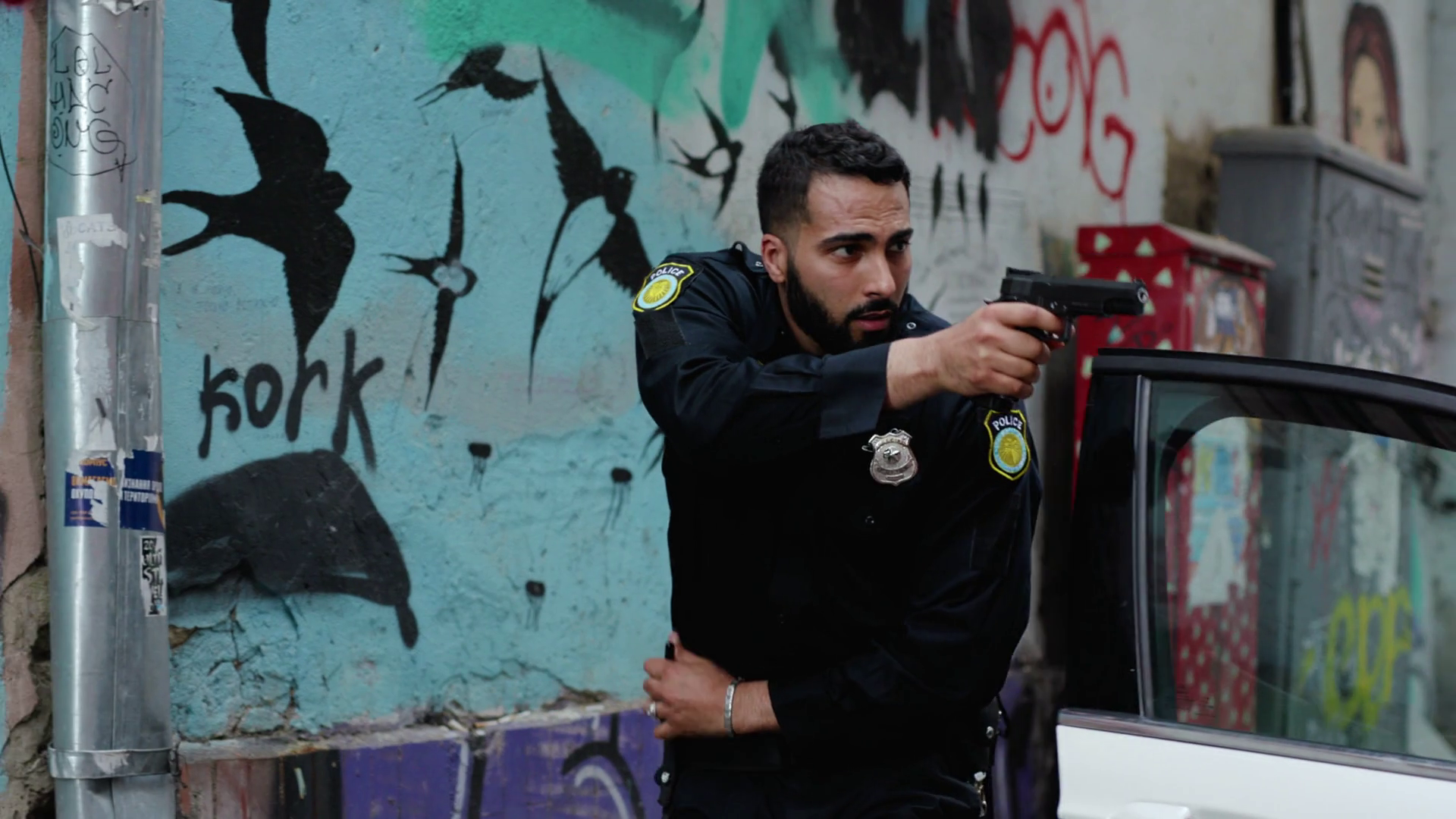 A Police Officer Actively Engaged In Action Stock Footage SBV-351979327 ...