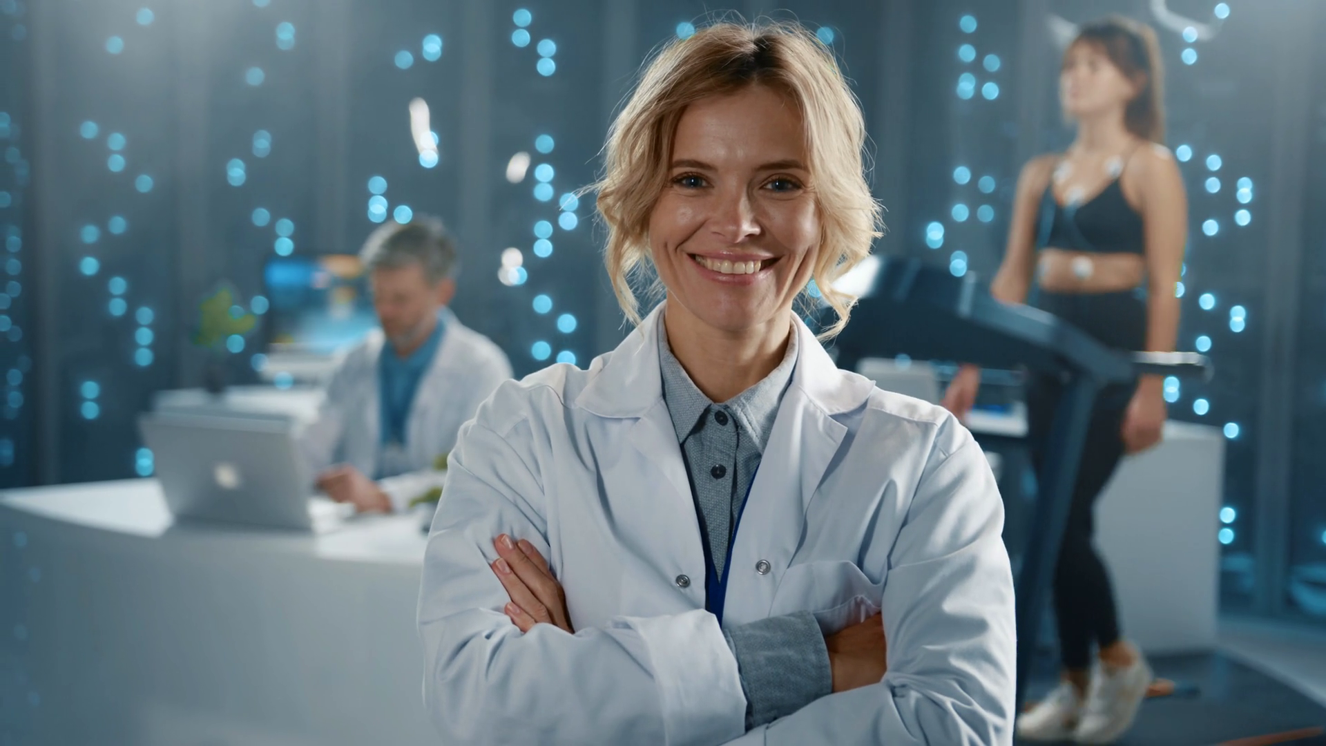 Science Laboratory Portrait Blonde Female Stock Footage SBV-351988962 ...