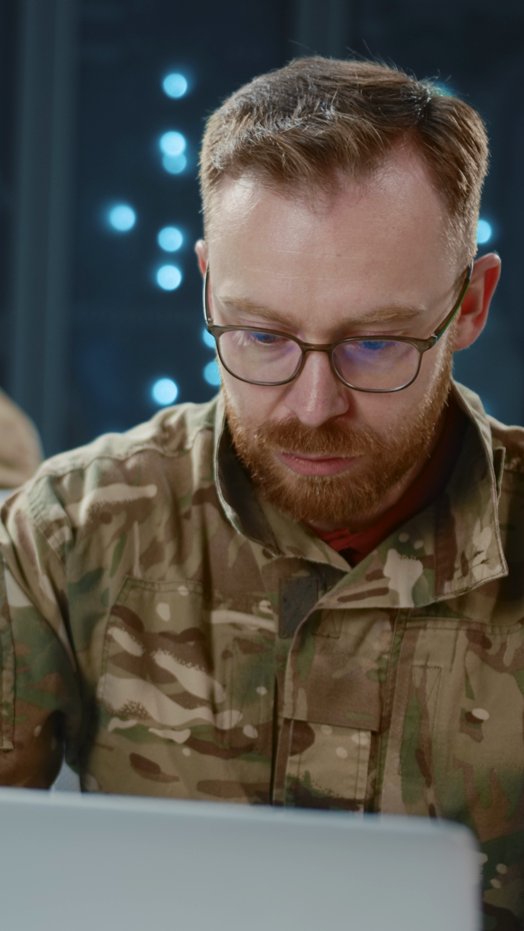 Portrait Of Cyber Expert Military Soldier In Stock Footage SBV ...