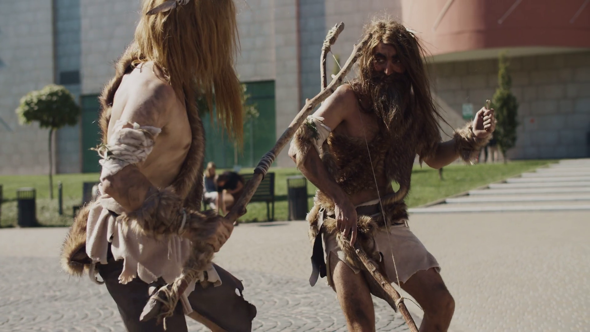 Caveman Man Of Hunter-gatherers In Animal Stock Footage SBV-351909272 ...