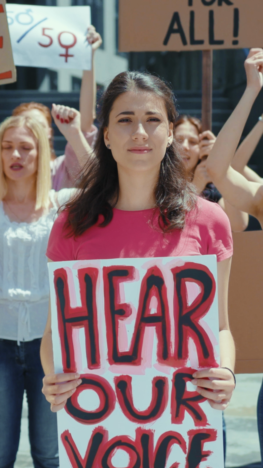 An Empowered Protester Passionately Stock Footage SBV-353105053 ...