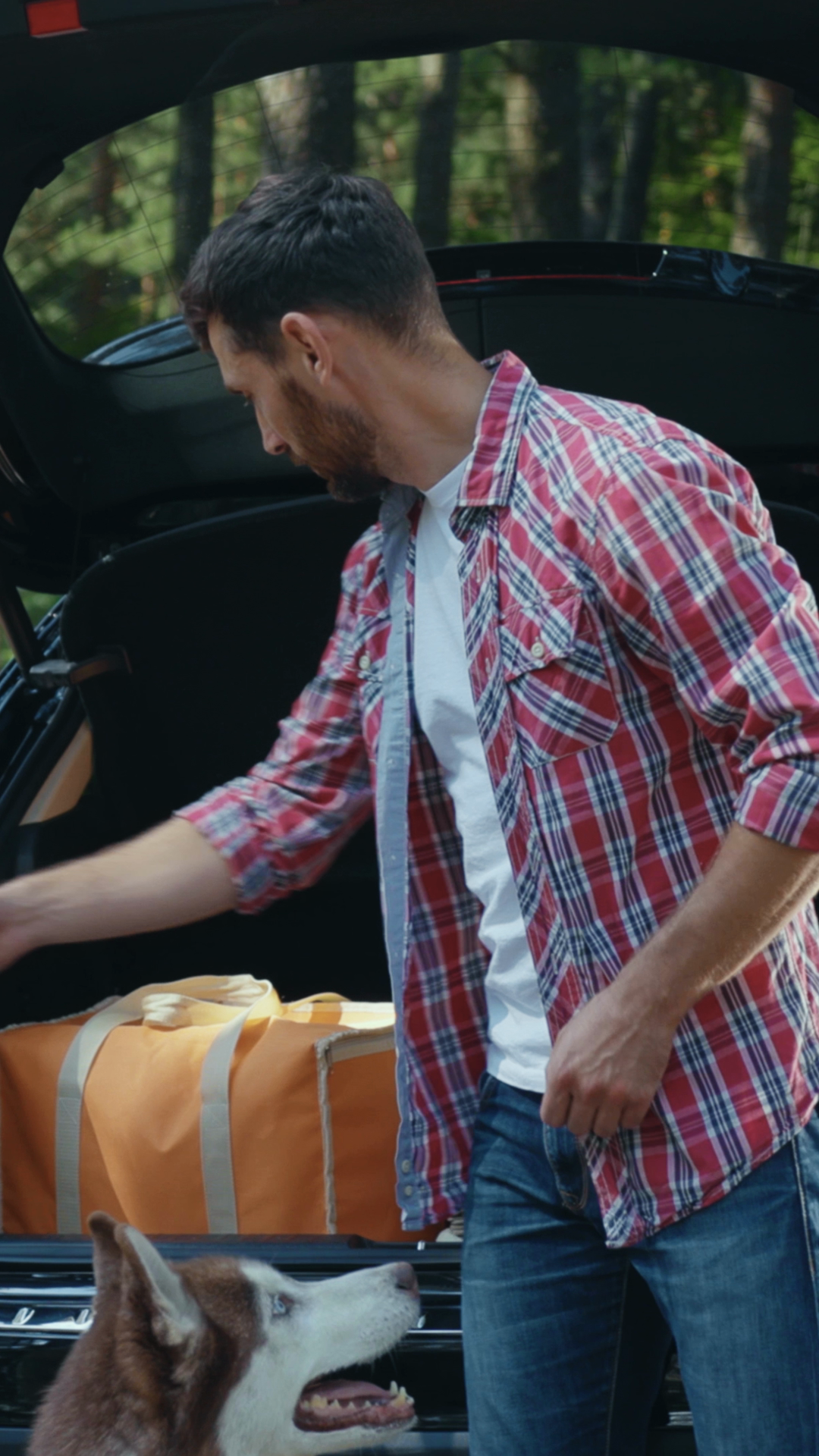 A Man Is Seen With Dog Load Up Car In Stock Footage SBV-353078995 ...