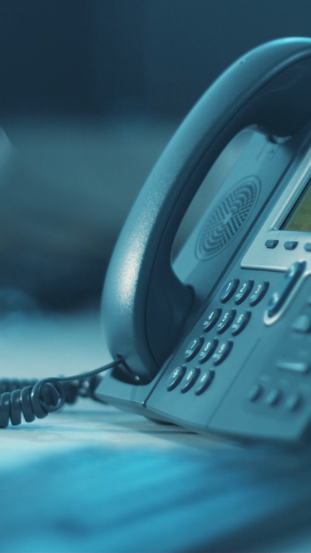 A Modern Office Telephone Is Prominently Stock Footage SBV-353068701 ...