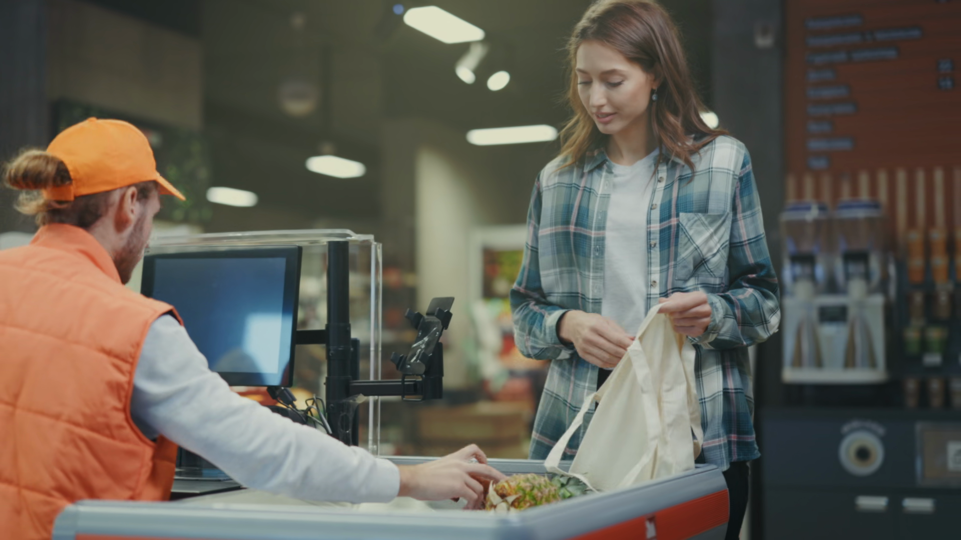 Customer Packing Eco Friendly Bag Customer Stock Footage SBV-353989485 ...