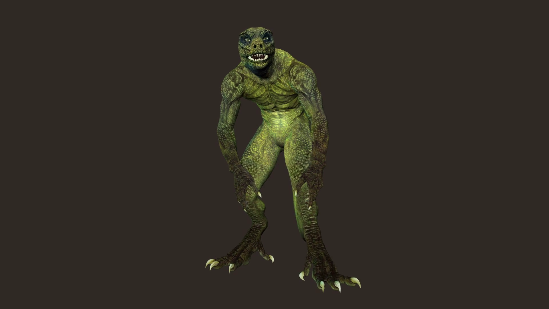 Reptile Makes Fighting Pose Animation Stock Motion Graphics SBV