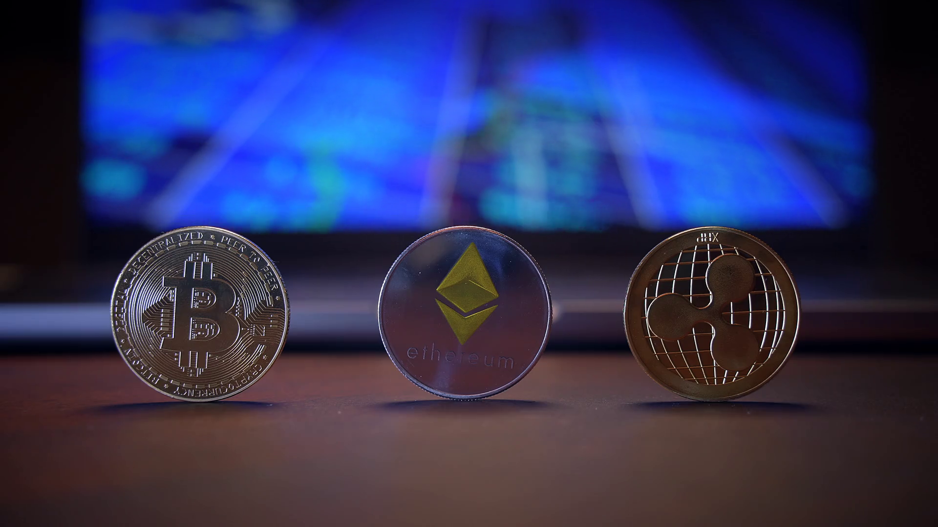 Exploring Cryptocurrency Coins Against Stock Footage SBV-351692027 ...