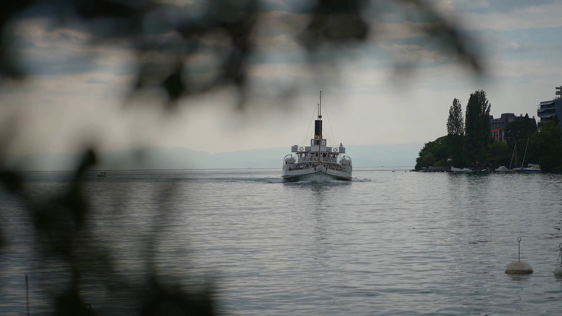 A Serene Water Scene With Vintage Boat Stock Footage SBV-351714025 ...