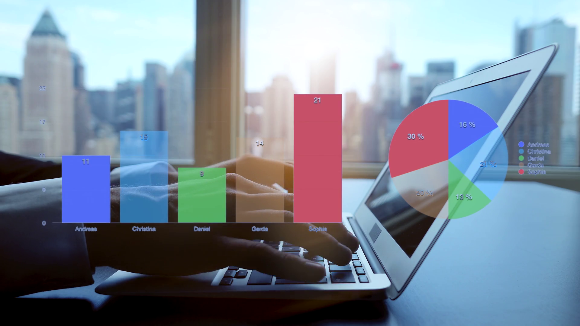 Computer Workplace Desk View In Modern City Stock Footage SBV-348405096 ...