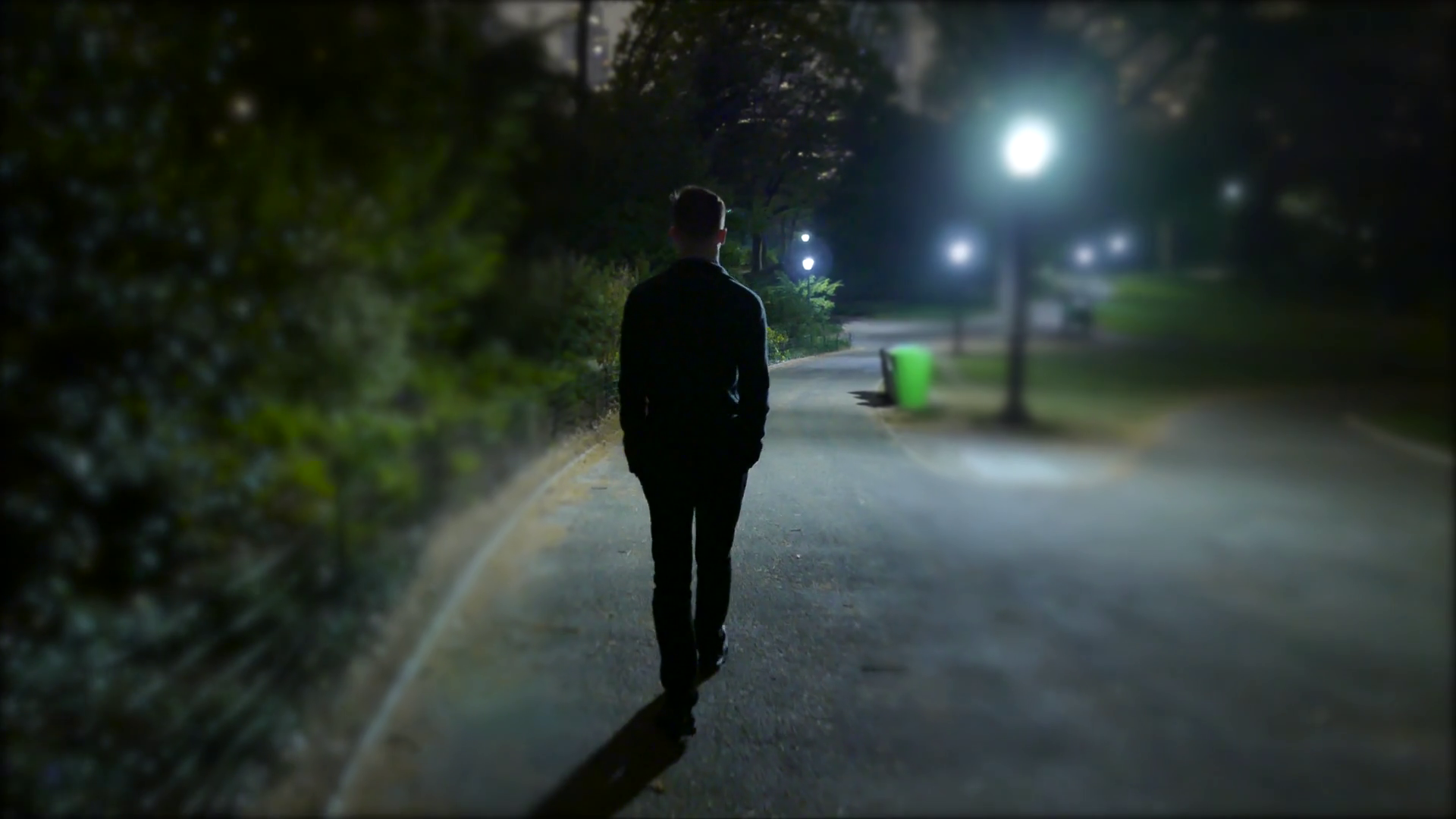 Young Man Walking On Street Alone In Dark Stock Footage SBV-348432824 ...