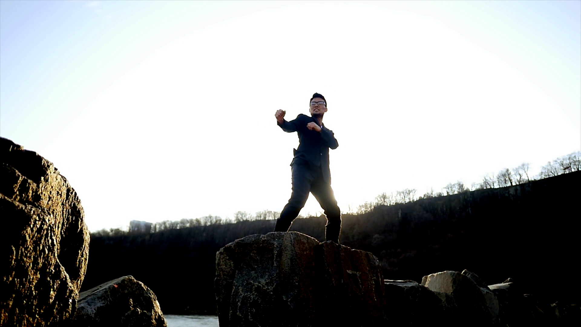 Male Person Walking Over Stone Rocks Stock Footage SBV-348468487 ...