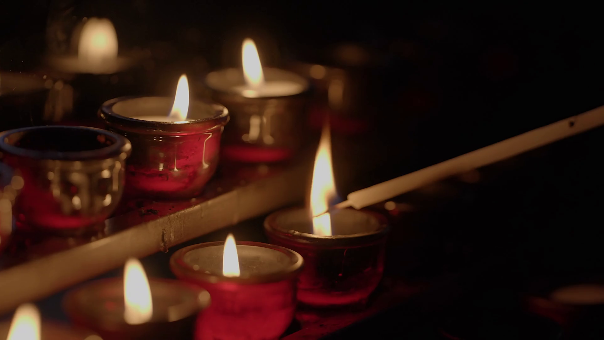 Mystical Burning Candles Holy Religious Stock Footage SBV-348830498 ...