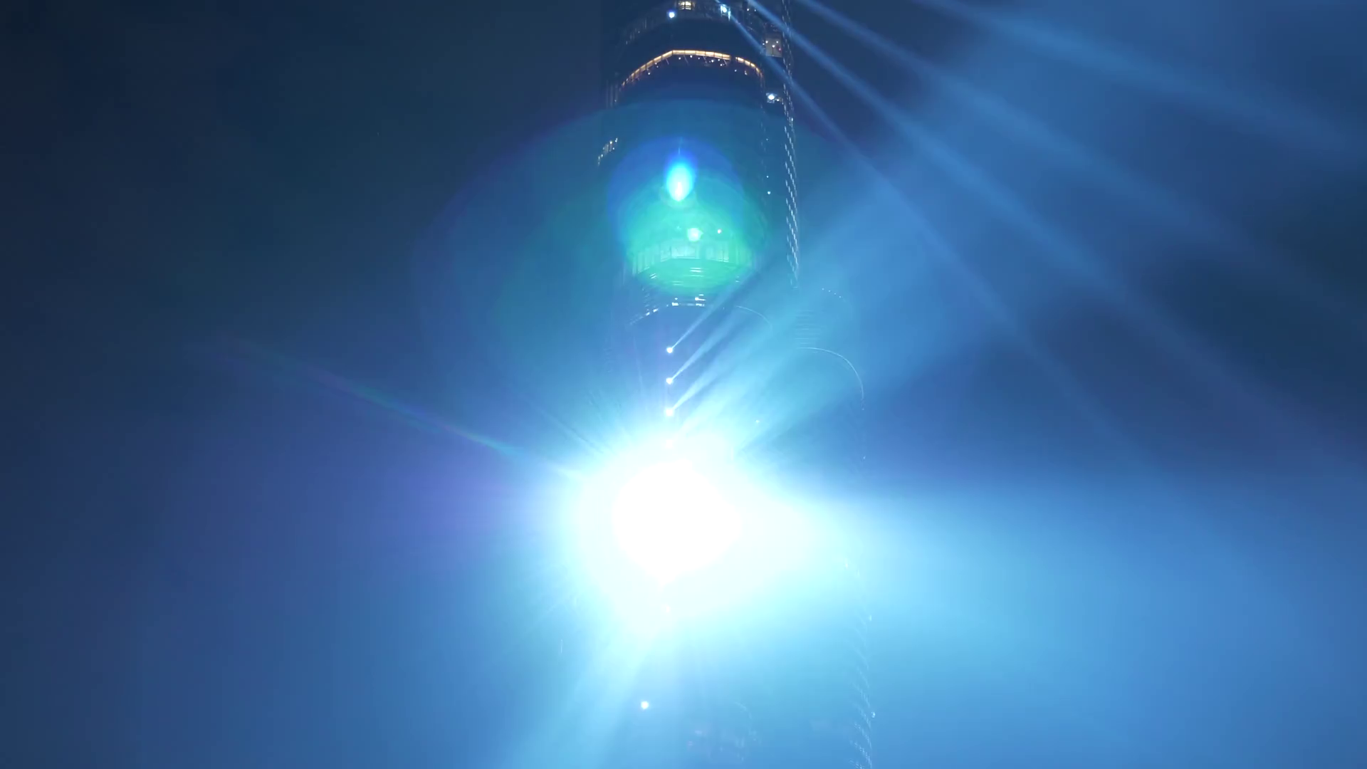 Blue Flashing Lights Lite Up Sky in Dark Night Stock Video Footage Storyblocks