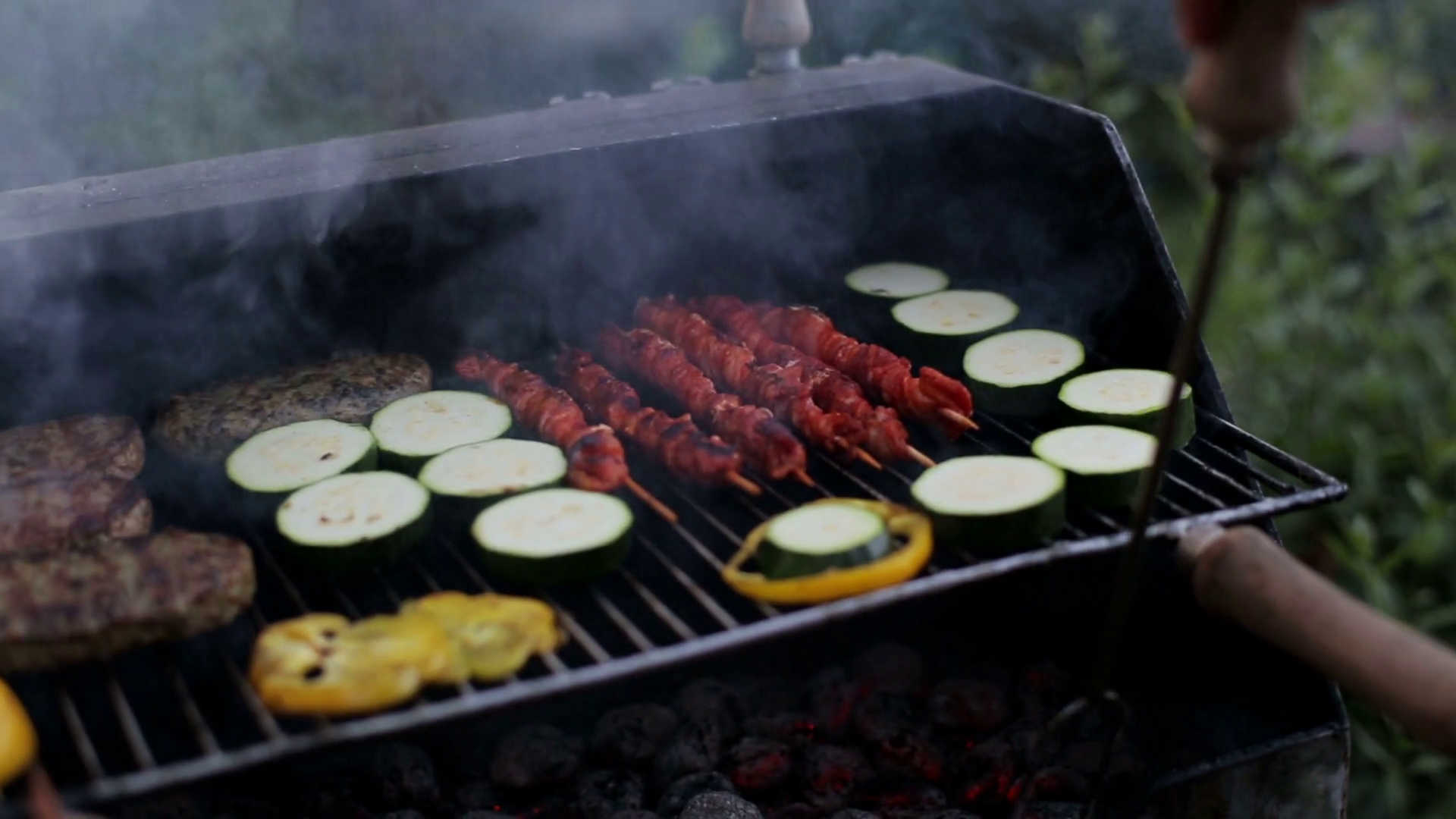 grilling vegetables on the grate Stock Video Footage 0015 SBV