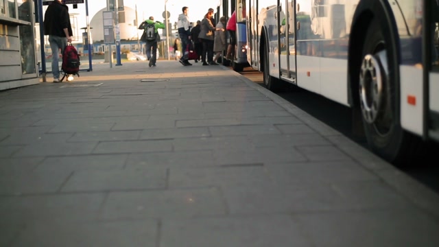 People Taking S Bus Stock Footage: Royalty-Free Video Clips - Storyblocks