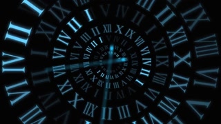 Roman numerals clock that expresses the rapidly passing time and hours. 