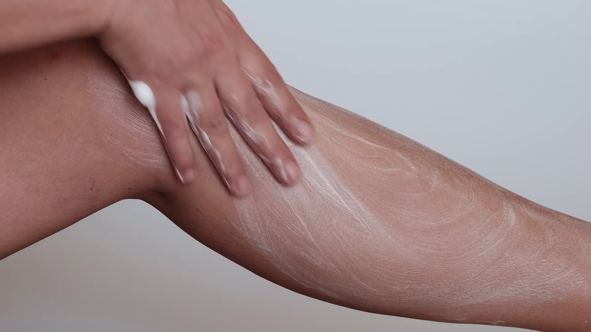 Woman Applying Cream On Her Leg Stock Video Footage 0010 SBV347155883