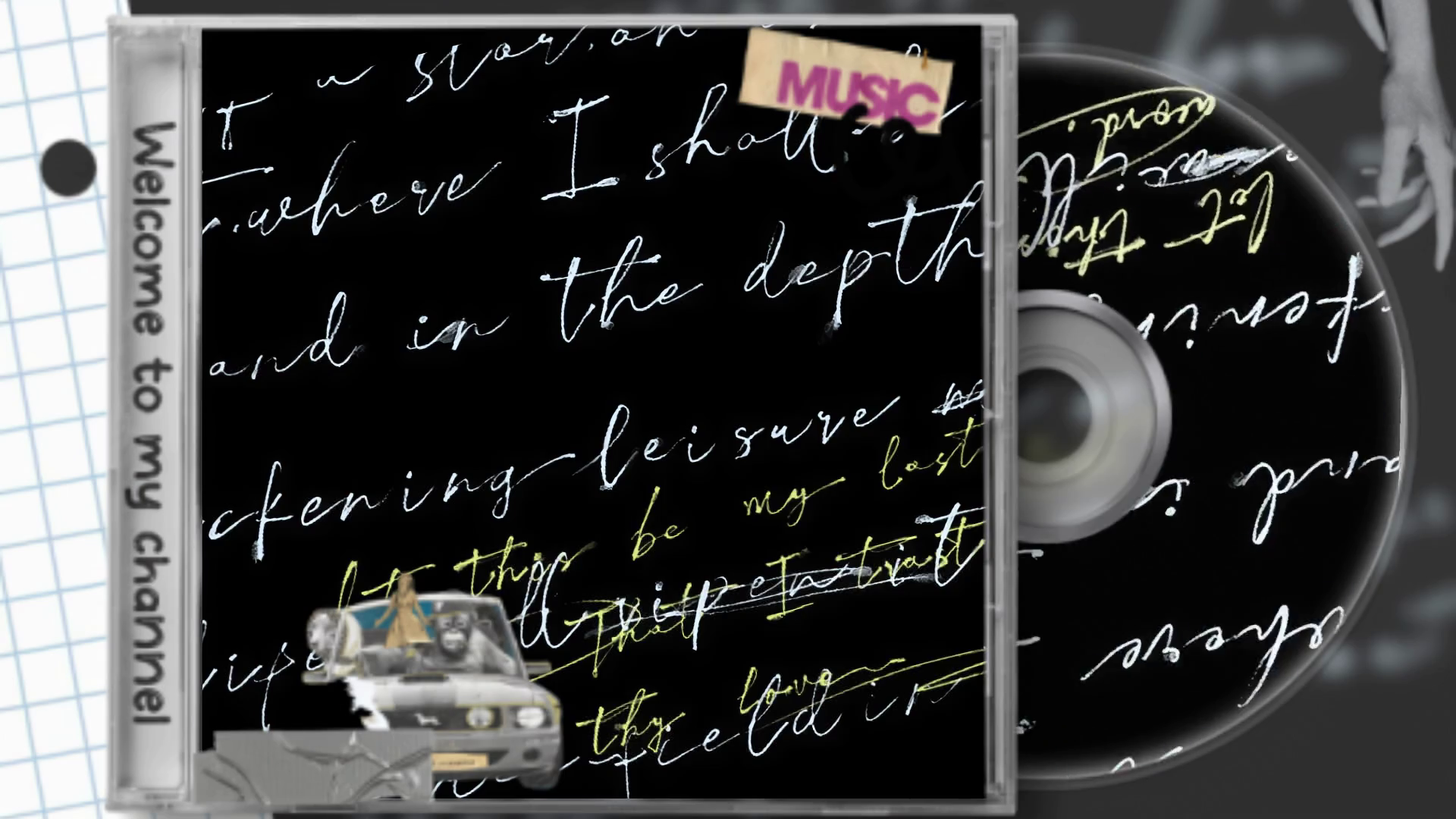 Vintage Cd Cover With Cursive Poetry Car Stock Motion Graphics SBV ...