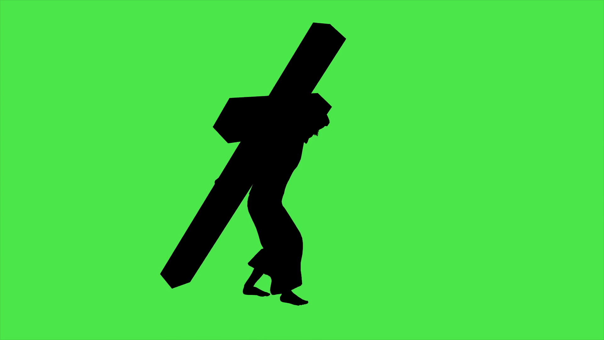 4k Animation Carrying Cross On Green Screen Stock Motion Graphics SBV