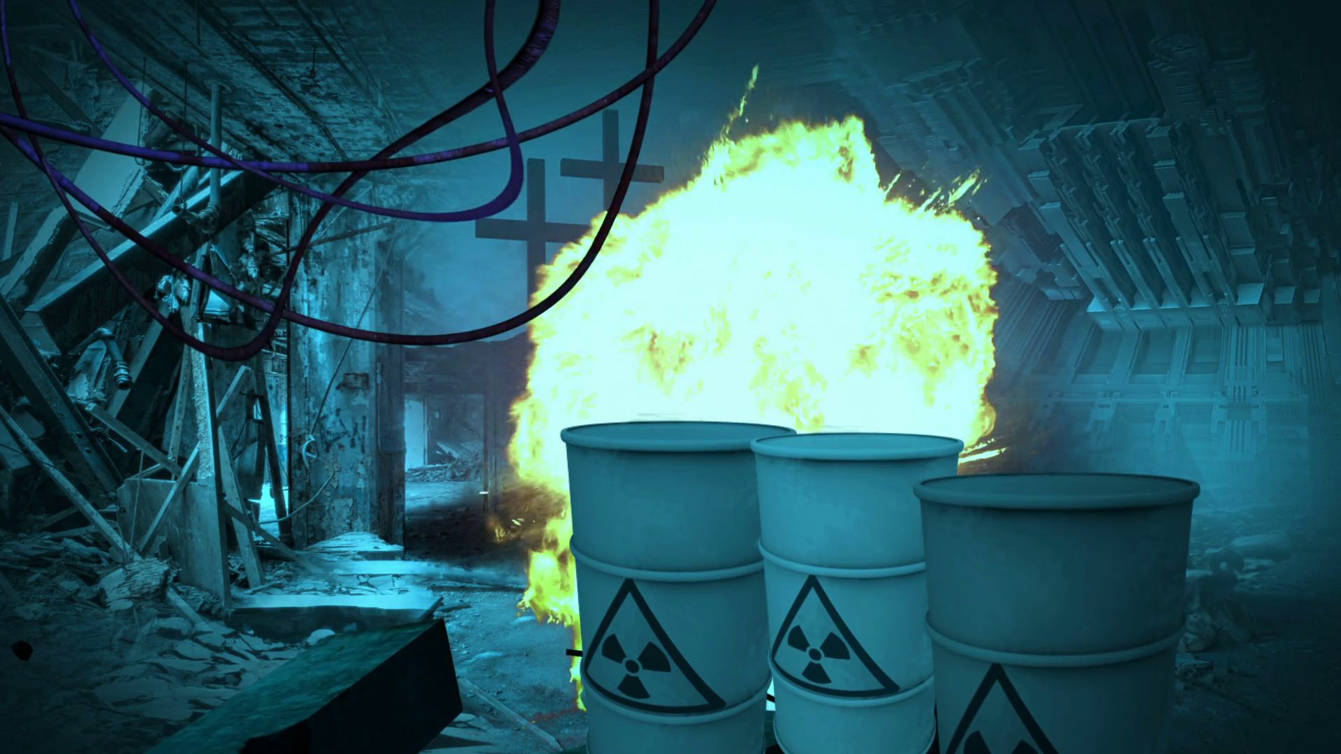 Animation Of Radioactive Zone Post Stock Motion Graphics SBV