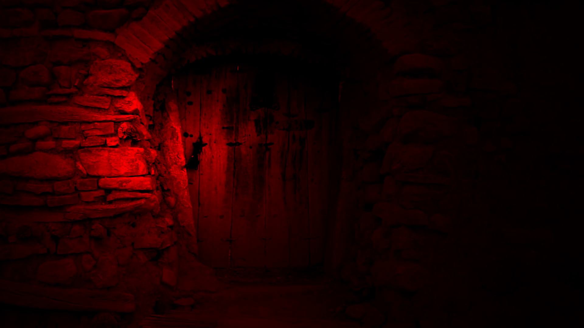 Animation wooden door opening to green screen background Motion