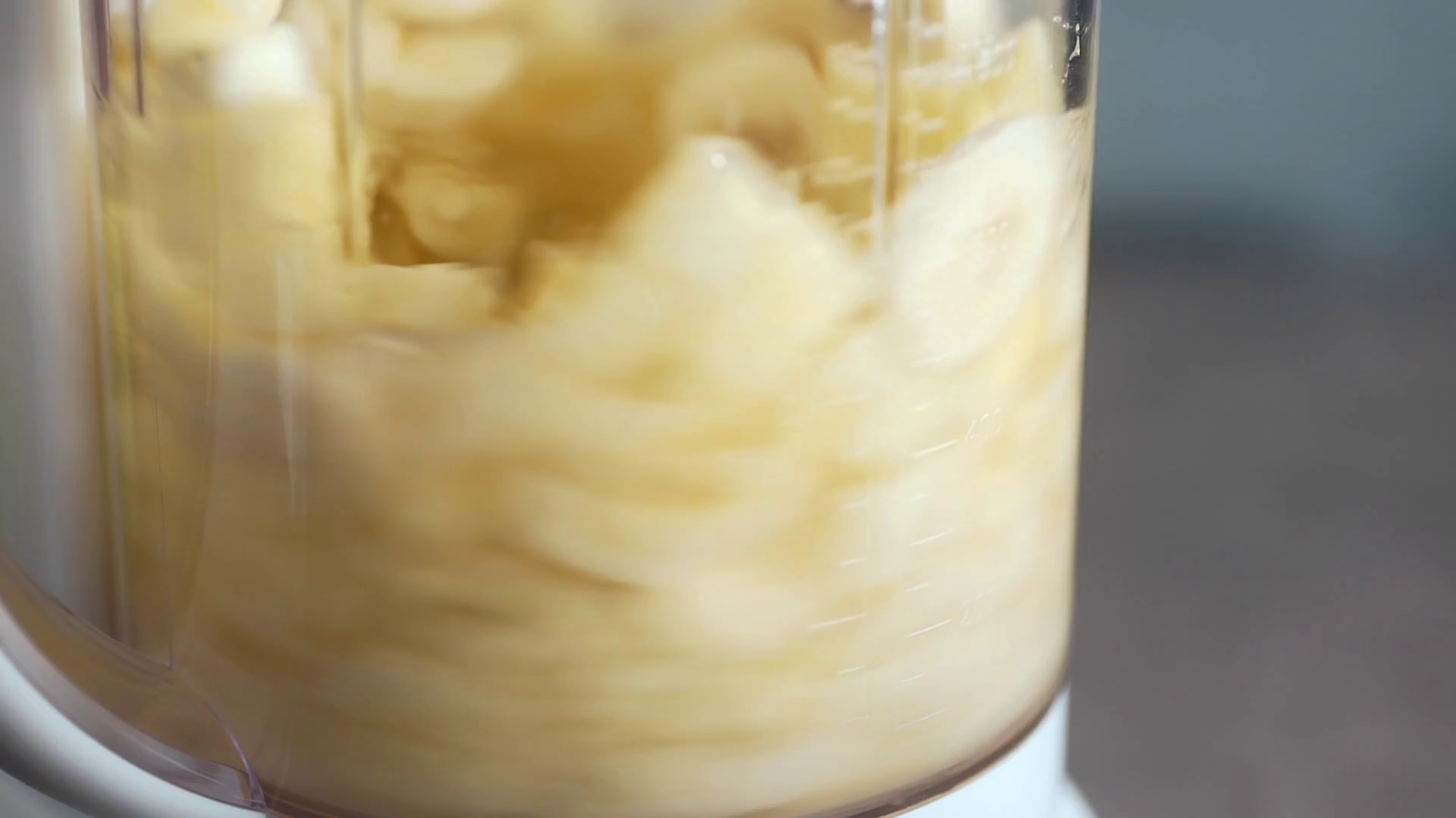 Bananas Are Grinded In Blender Fruit Puree Stock Footage SBV313403735