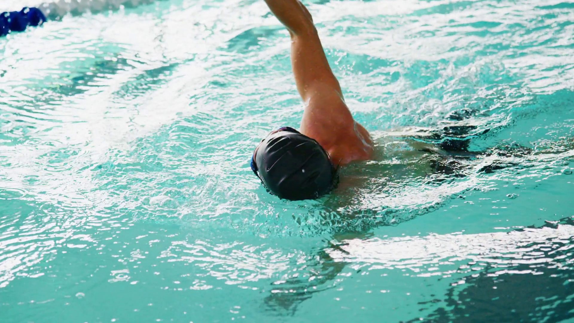 A Dedicated Swimmer Practicing Technique In Stock Footage SBV-352809544 ...
