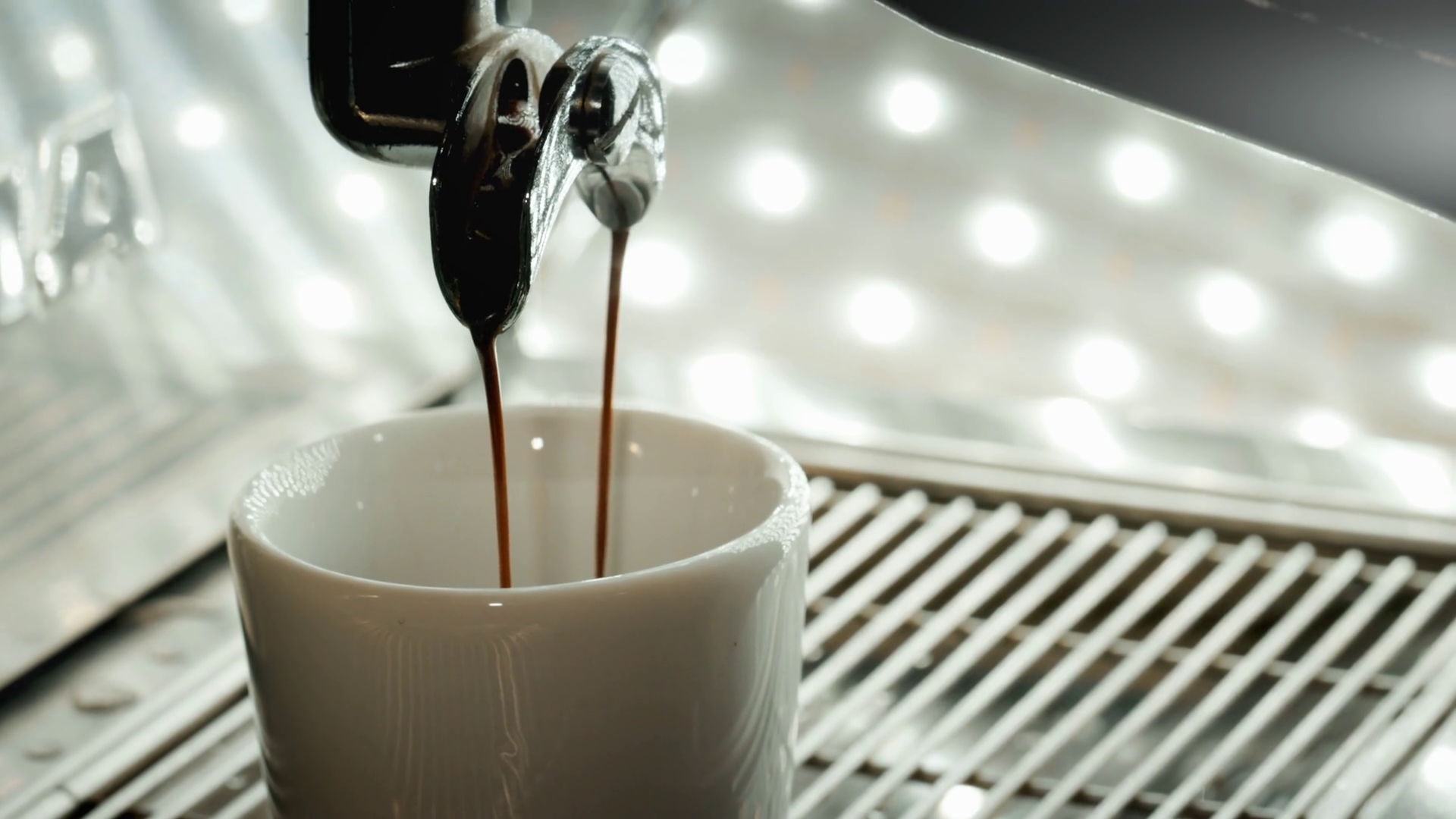 Process Of Making Coffee In Espresso Machine Stock Footage SBV