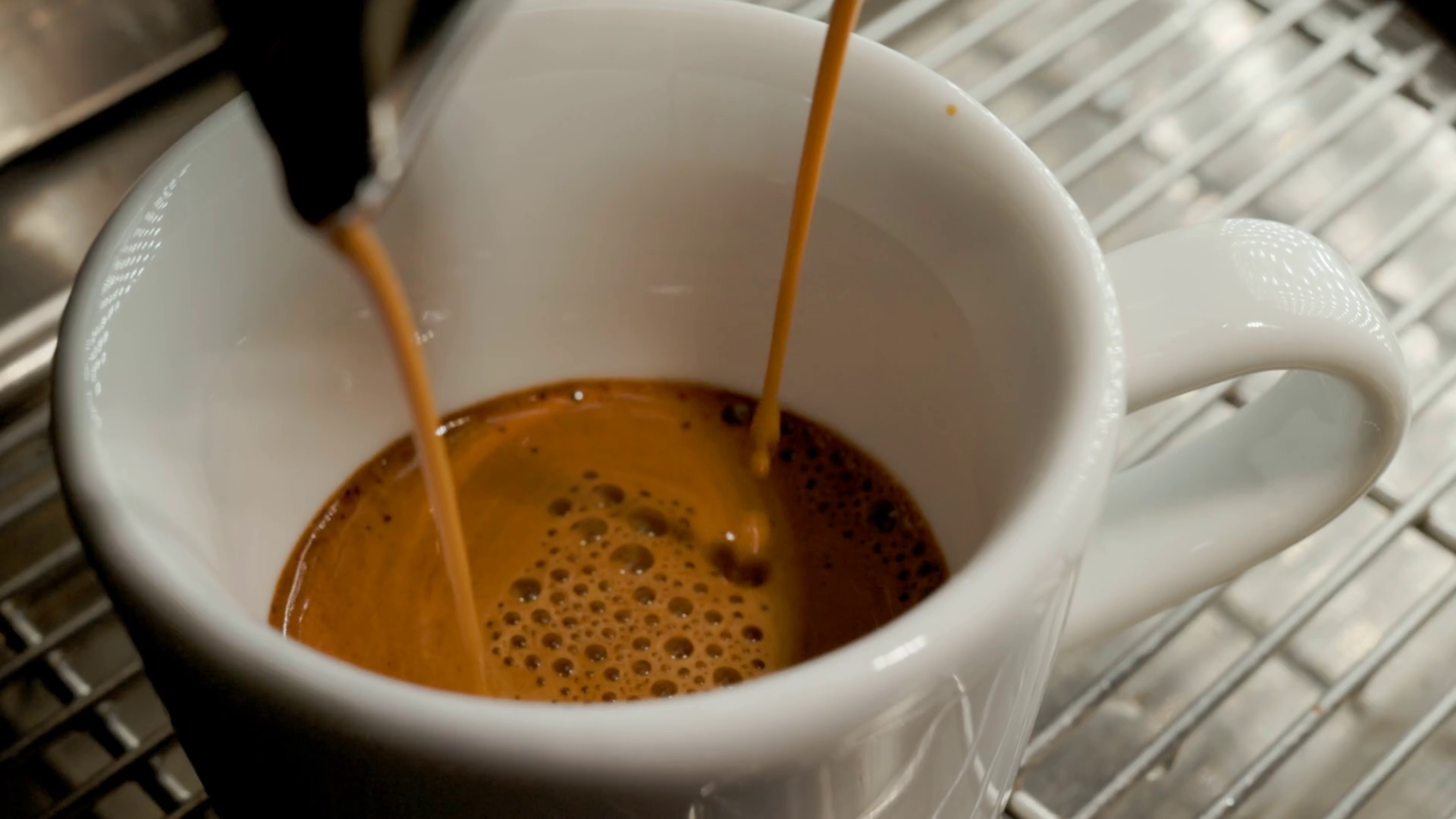 Process Of Making Coffee In Espresso Machine Stock Footage SBV