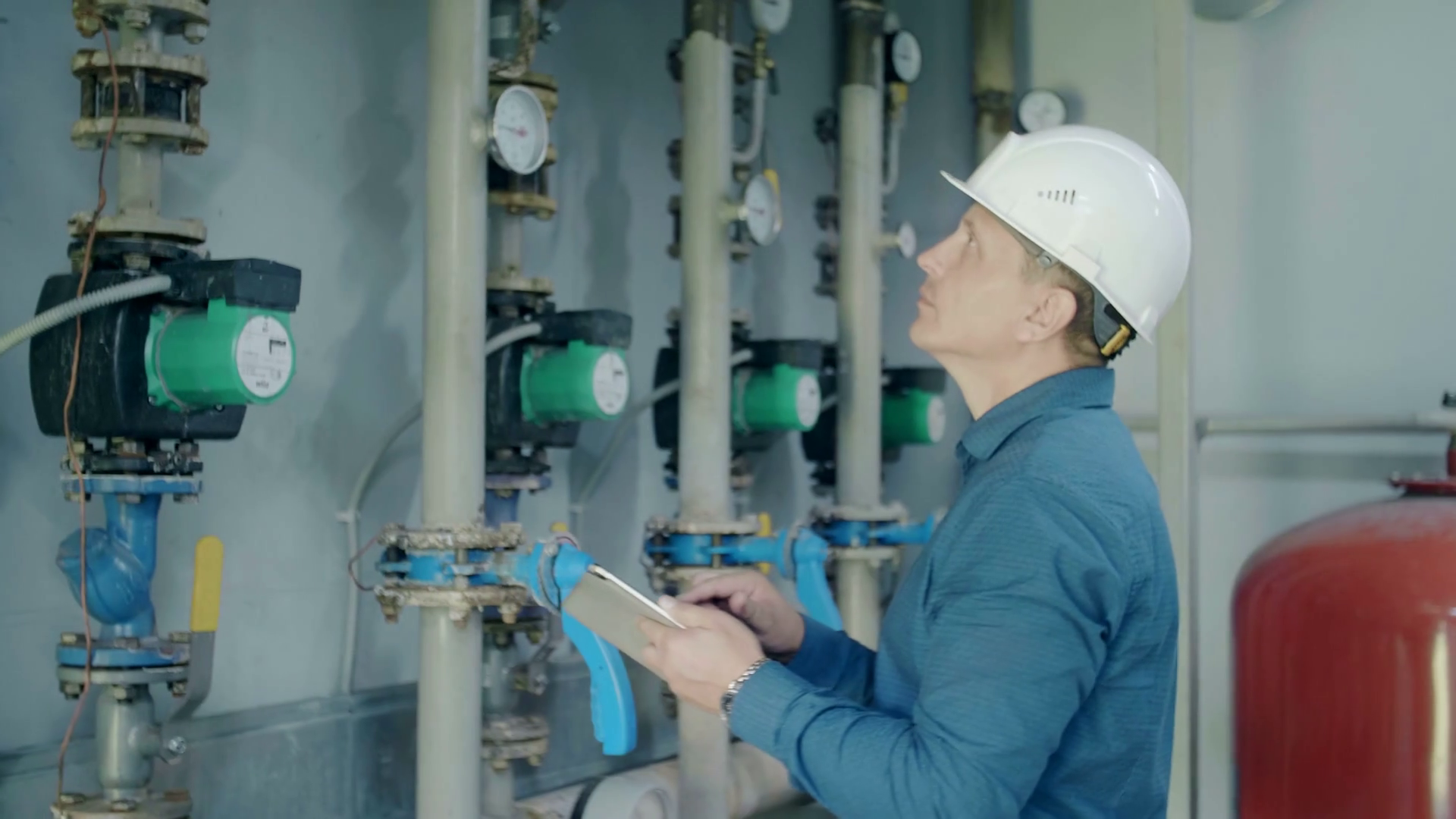 Engineer Inspects Gas Boiler Stock Footage SBV317671639 Storyblocks