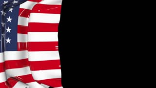 Curtain USA Flag Transition Animation, on Alpha Channel, Loop