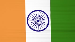 India Curtain Flag Transition Animation on Alpha Channel, Loop