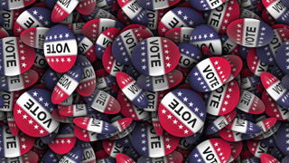 Seamless USA Election Vote Brooches Animation Background, Endless, Loop