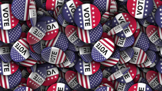 Seamless USA Election Vote Brooches Animation Background, Endless, Loop