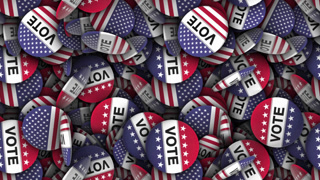 Seamless USA Election Vote Brooches Animation Background, Endless, Loop