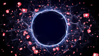 Heart Messages Symbols and Energy Field Animation Background, Loop