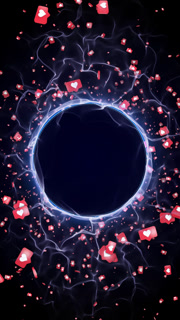 Heart Messages Symbols and Energy Field Animation Background, Loop