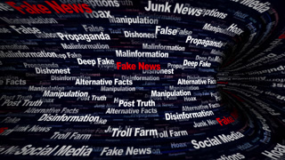 FAKE NEWS Keywords Animation on Tunnel Walls, Background, Loop