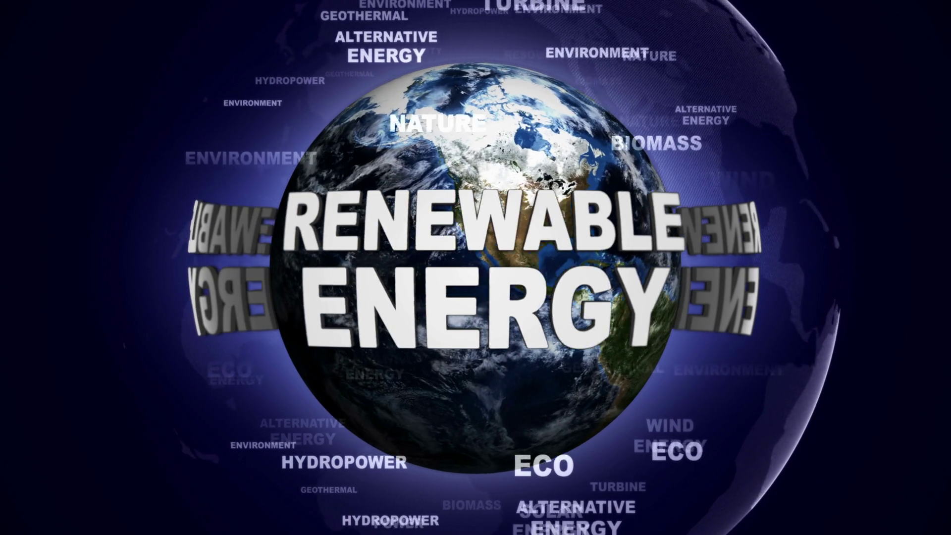 Renewable Energy Text Animation Earth Stock Motion Graphics SBV